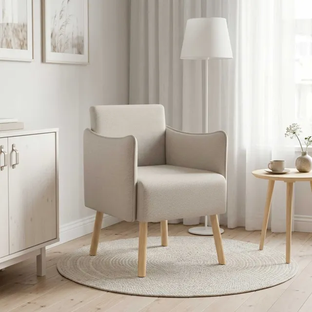 vidaXL Accentstoel Havermout Korrelige velvet Bruin