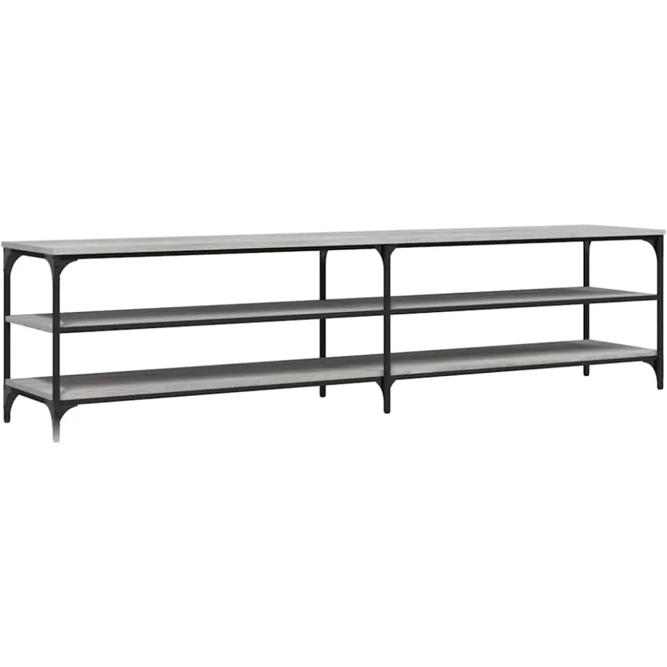vidaXL Tv-meubel 200x30x50 cm bewerkt hout metaal grijs sonoma eiken