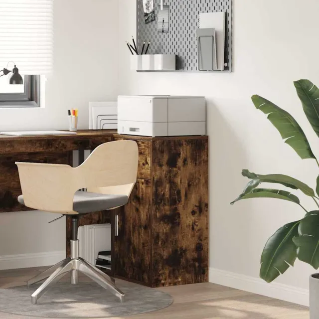 vidaXL Dressoir met lade Gerookt eiken 38 x 34 x 75 cm, foto 2