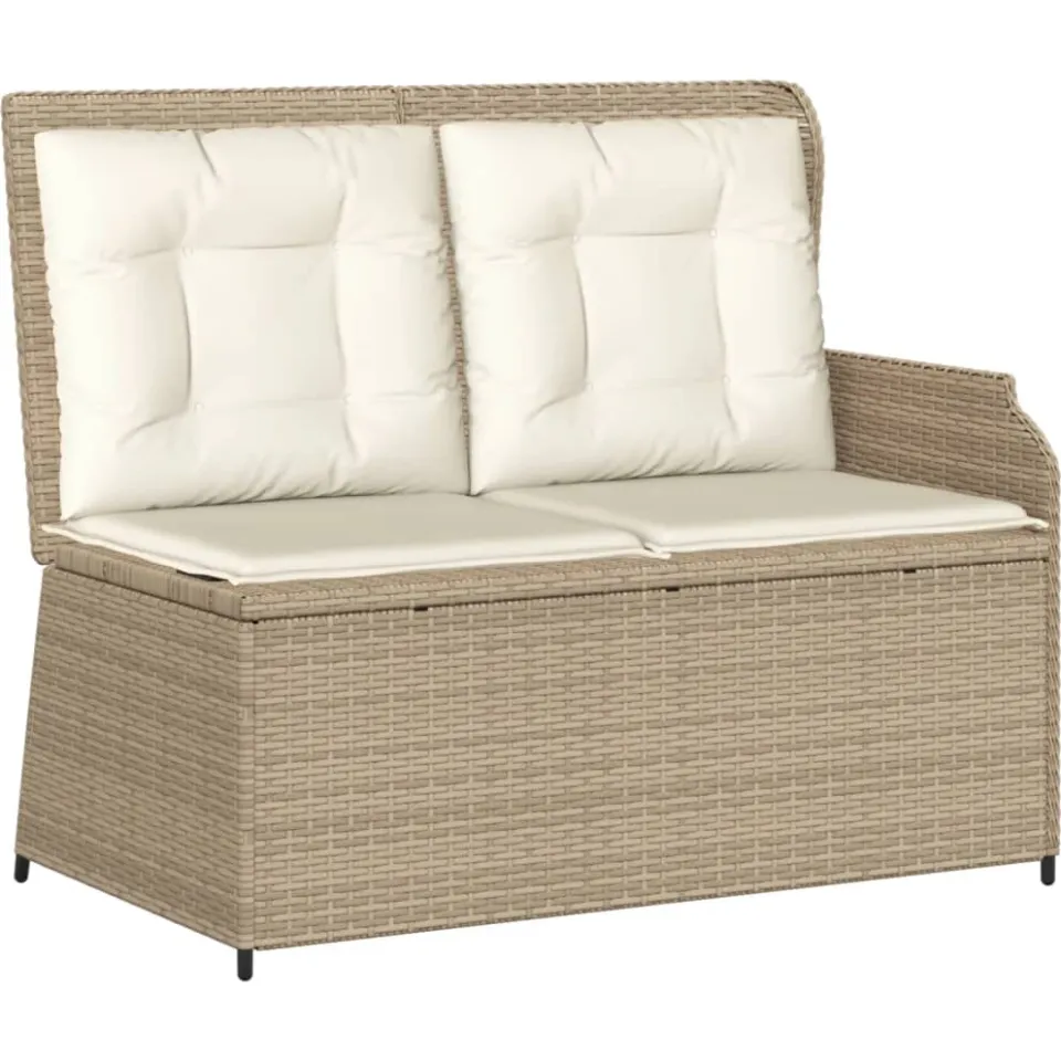 vidaXL 6-delige Loungeset met kussens poly rattan beige, foto 4