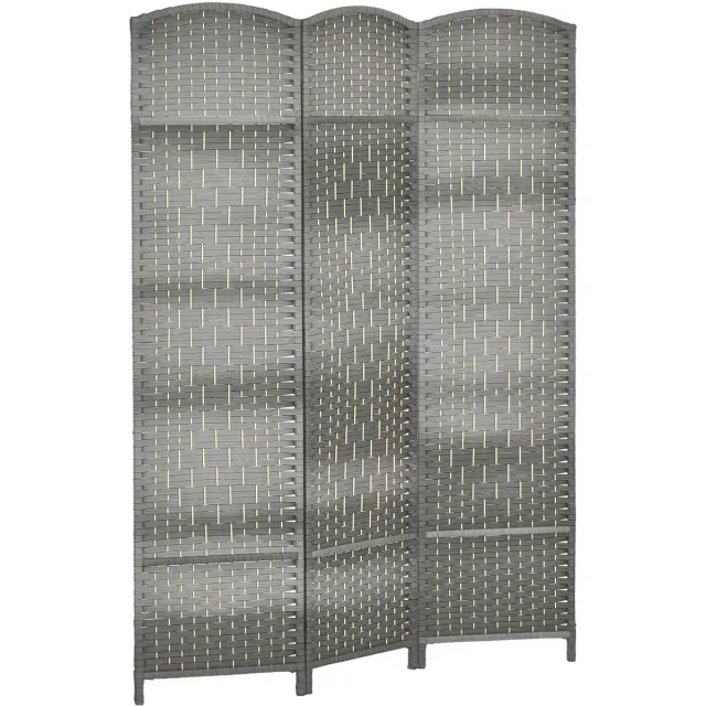 Homcom kamerverdeler-135x1.7x180cm-polypropyleen-grijs