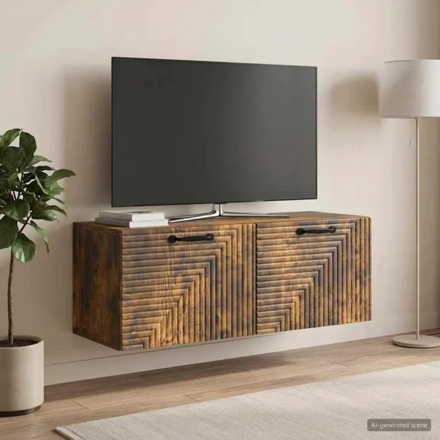 vidaXL Wandbeugel TV-kast Gerookt eiken 78,5 x 31 x 30 cm Bewerkt hout
