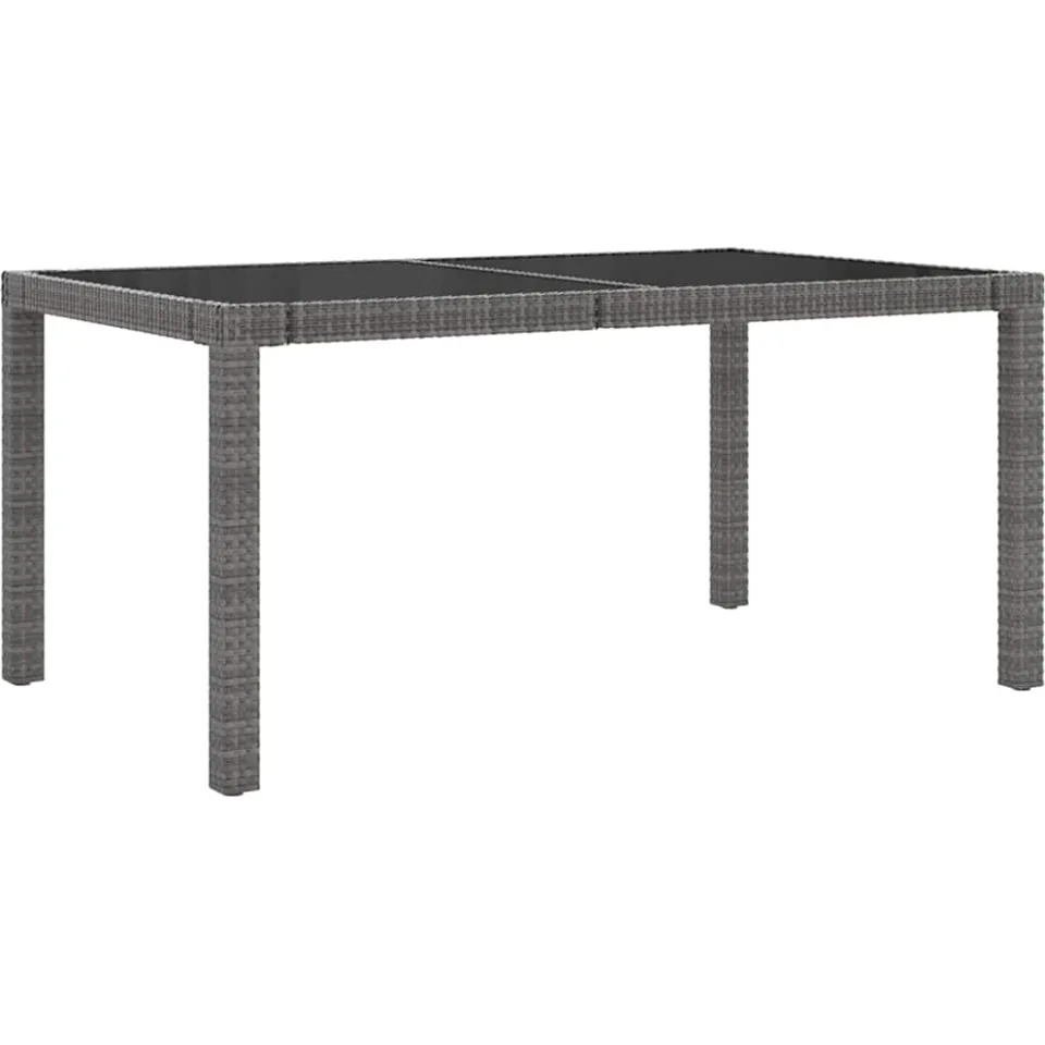 vidaXL 7-delige Tuinset met kussens poly rattan zwart en grijs, foto 4