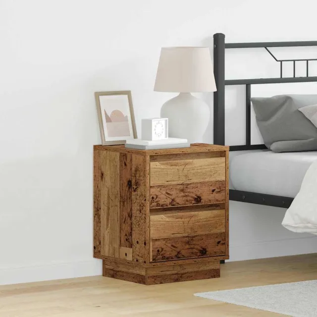 vidaXL Nachtkastje Oudhout 39 x 34,5 x 50 cm Bewerkt hout bruin, foto 2
