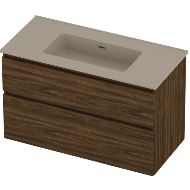 Proline Tribute Badmeubelset Porselein Elegant 100x46x62 cm Mat Crème Cotton Cabana Oak Eiken