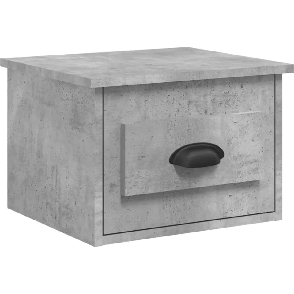 vidaXL Nachtkastjes 2 st wandgemonteerd 41,5x36x28 cm betongrijs grijs, foto 4