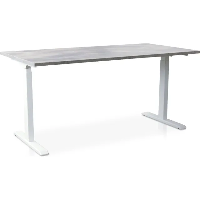 Multi Ratio Zit-sta bureau snelslinger verstelbaar - MRC FAST FLEX | 160 x 80 cm | frame wit - blad betonlook Wit frame | Betonlook blad