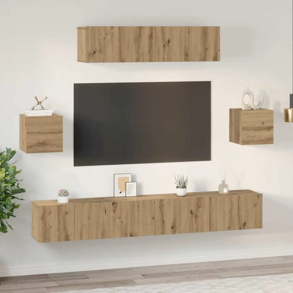 vidaXL Tv-meubelset 7 st 80 x 30 x 30 cm Artisan Eiken, foto 4