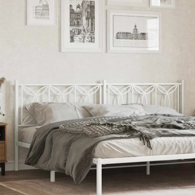 vidaXL Vervangend hoofdbord 200 cm metaal wit