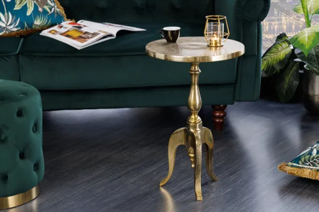 Invicta Interior Barok bijzettafel SAVOY 55cm goud metalen driepoot rond vintage - 42267 Zie omschrijving