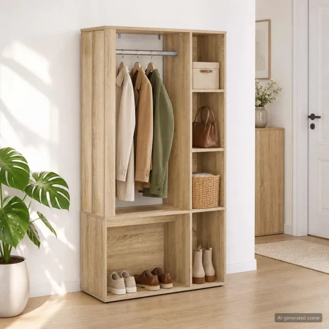 vidaXL Garderobekast Sonoma Eiken 91 x 32 x 150,5 cm Bruin