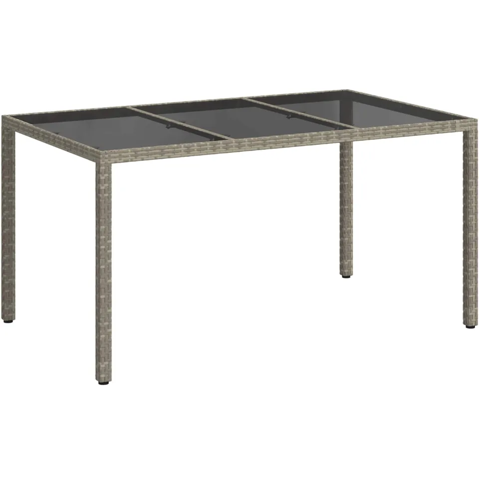 vidaXL Tuinstafel Grijs 150 x 90 x 75 cm poly rattan, foto 3