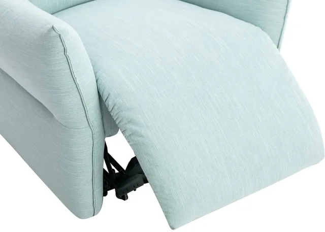 Vente-unique Elektrische relaxfauteuil in lichtblauwe stof MODOC Blauwe lucht
