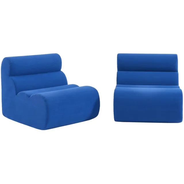 sweeek Set van 2 stoffen fauteuils 1 zitplaats - nova Elektrisch blauw