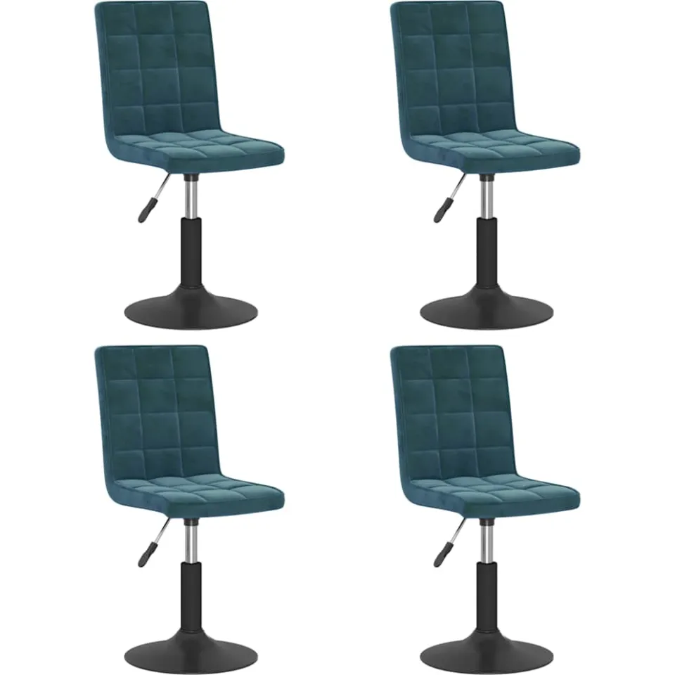 vidaXL Eetkamerstoelen draaibaar 4 st fluweel blauw