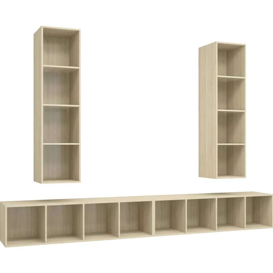 vidaXL Tv-wandmeubelen 4 st bewerkt hout sonoma eikenkleurig, foto 3
