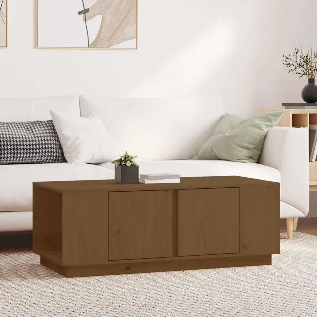 vidaXL Salontafel 110x50x40 cm massief grenenhout honingbruin bruin, foto 2