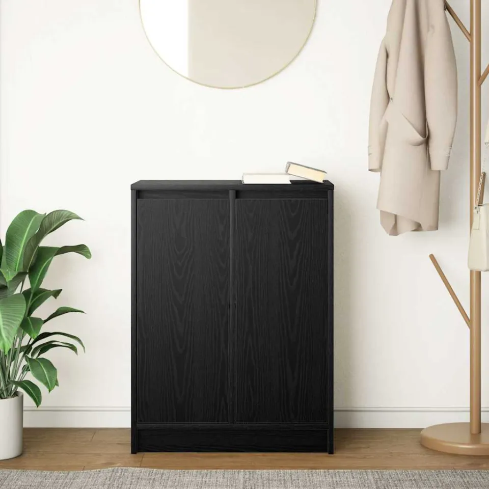 vidaXL Dressoir 57x34x76 cm spaanplaat zwart eikenkleurig, foto 3
