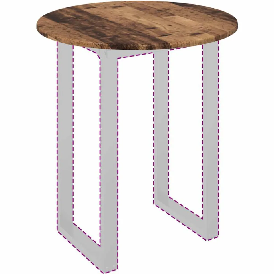 vidaXL Tafelblad Ø 60 x 1,5 cm Rond Bewerkt hout Oud hout Bruin