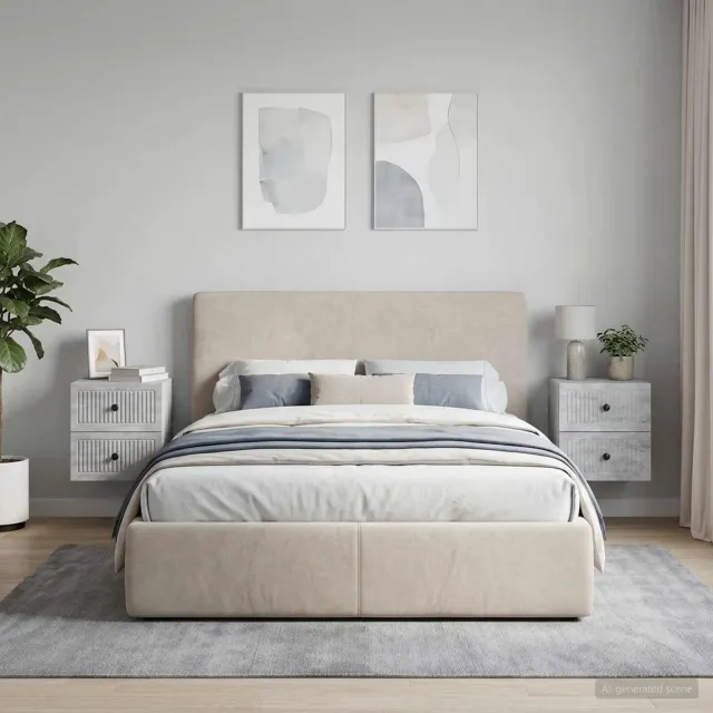 vidaXL Wandbeugel Bedkast 2 st Betongrijs 33 x 34,5 x 40 cm
