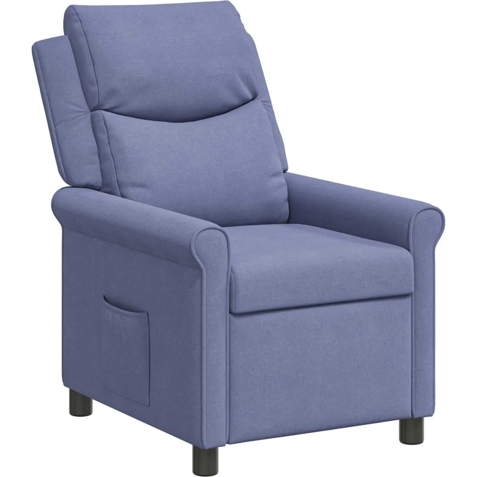 vidaXL Ligstoel Jeans Blauw 69 x 93 x 102 cm Stof Azuurblauw