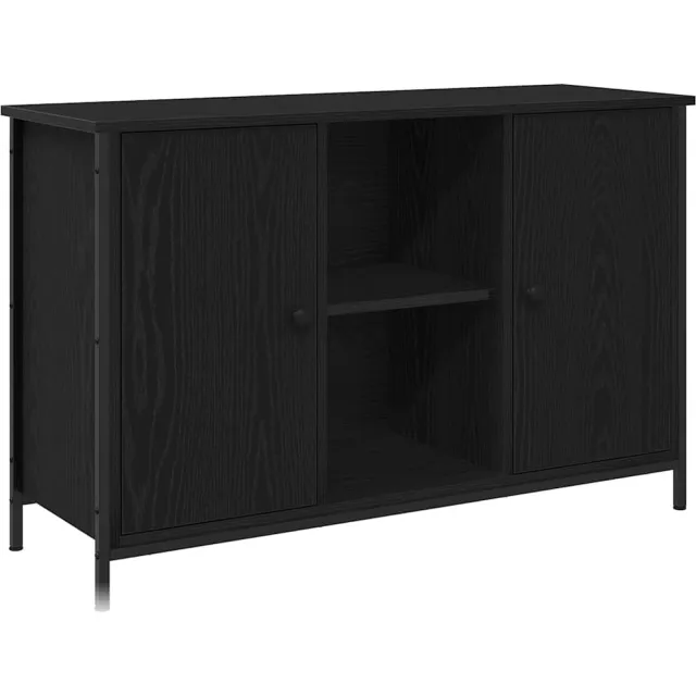 vidaXL Tv-meubelset 101 x 35 x 65 cm Zwart Eiken Bewerkt hout