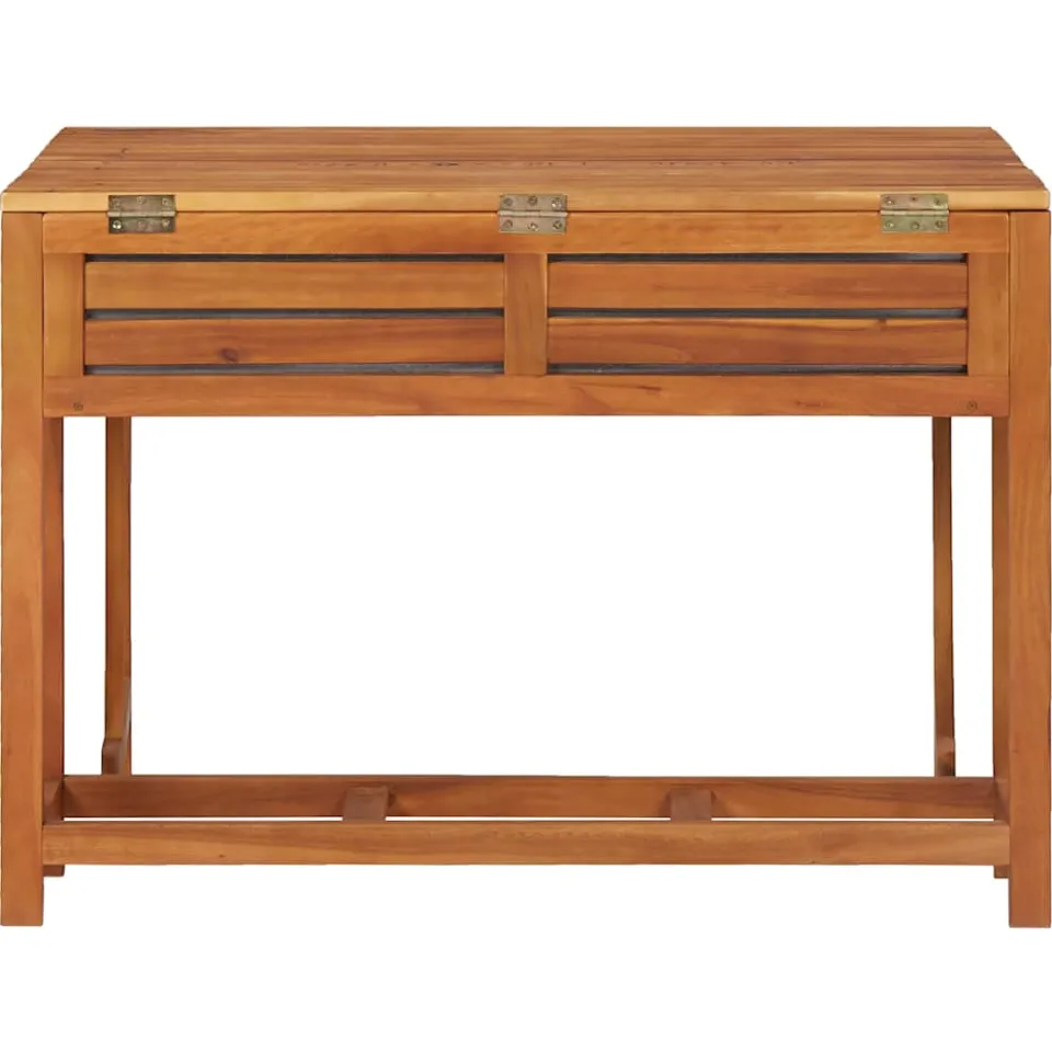 vidaXL Tuintafel met plantenbak en 2 bistrostoelen massief acaciahout bruin, foto 3