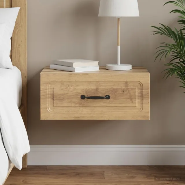 vidaXL Wandbeugel Bedkast Artisanaal eiken 49 x 34,5 x 20 cm, foto 2