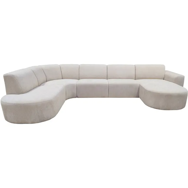 LABEL51 Evito Hoekbank - Naturel - Velvet - U-Bank Links