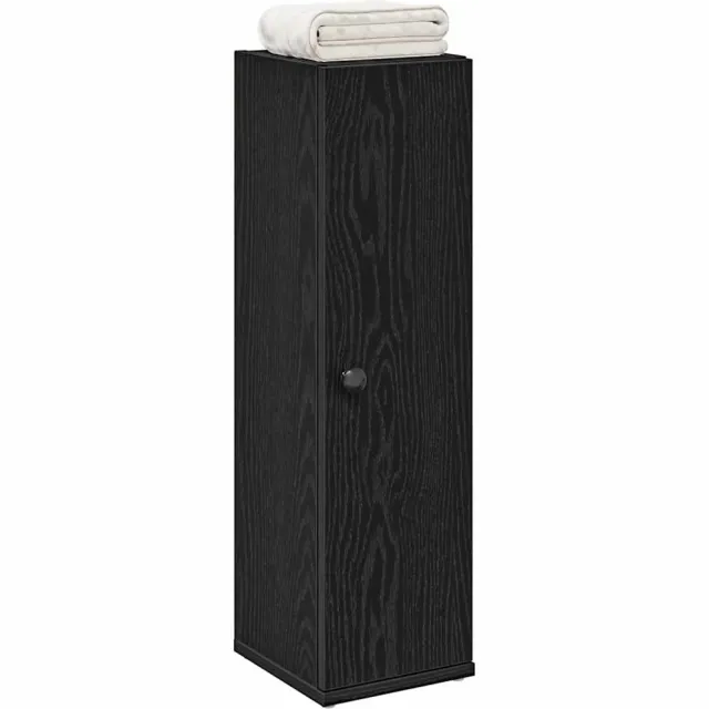 vidaXL Badkamerkast met rolhouder 20,5x22x72 cm zwart