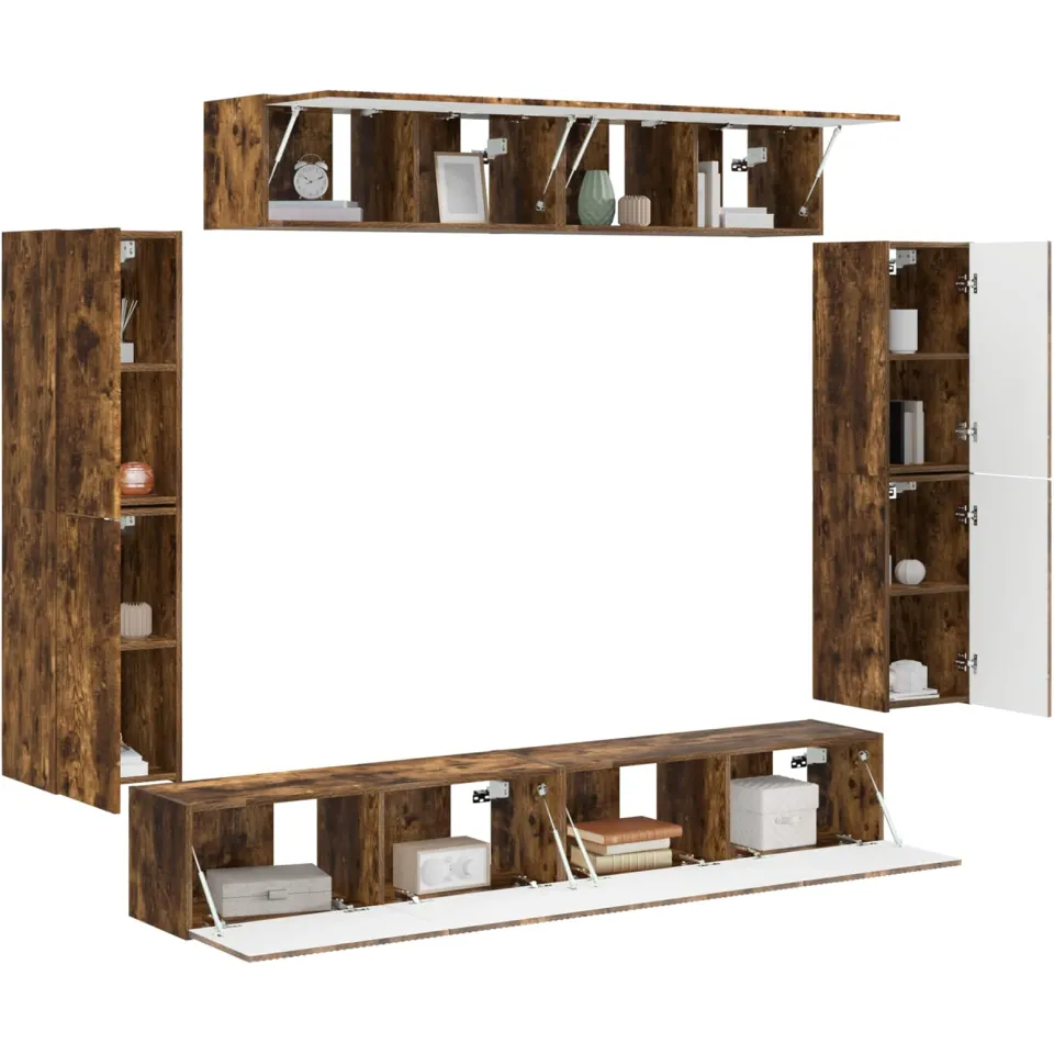 vidaXL TV-kast 8 st 98 x 31 x 29,5 cm Gerookt eiken Bruin