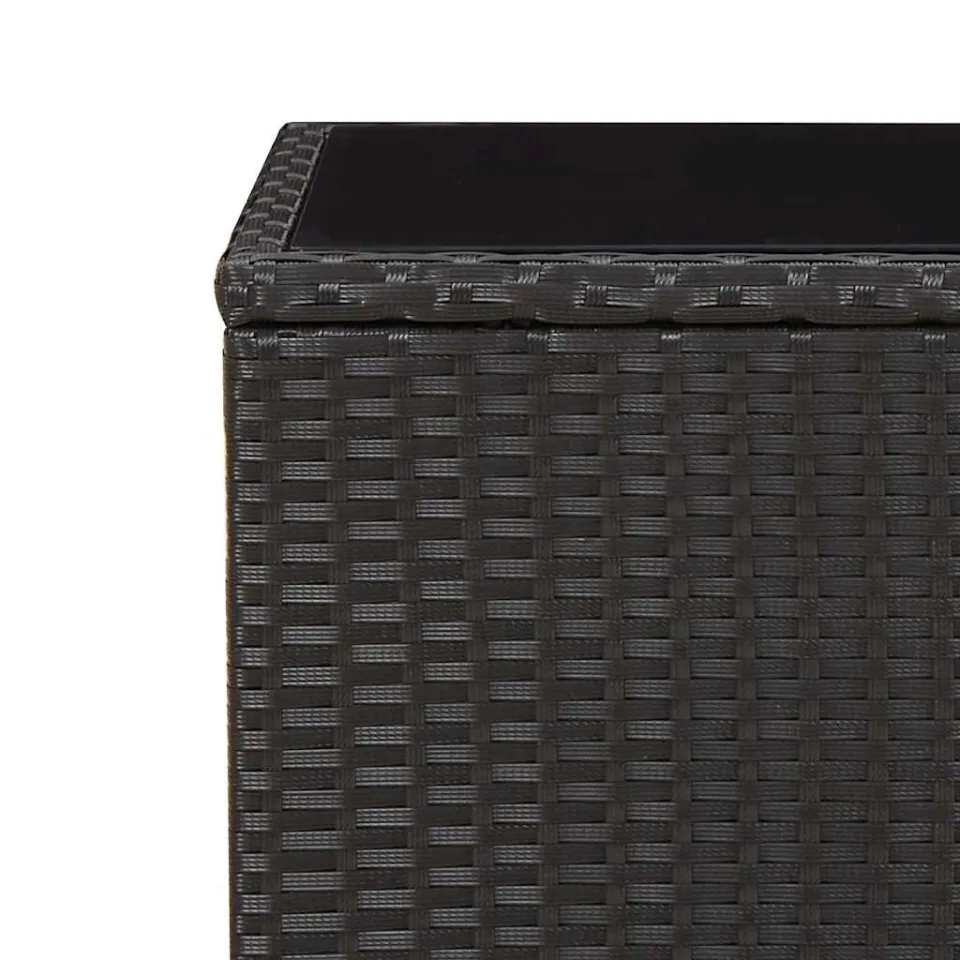 vidaXL 3-delige Tuinset met kussens poly rattan zwart, foto 4