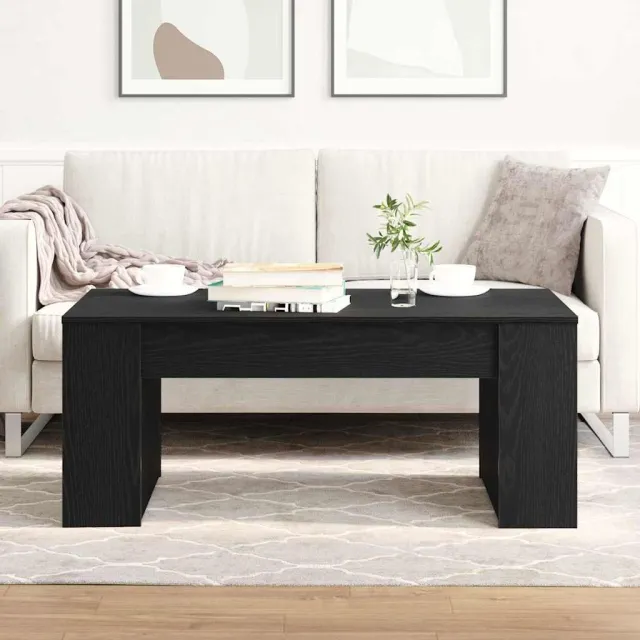 vidaXL Salontafel Zwart Eiken 102 x 55 x 42 cm Bewerkt hout, foto 2