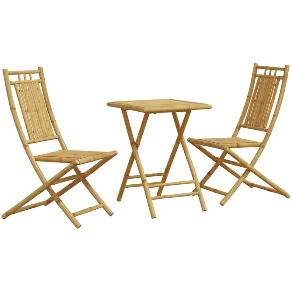 vidaXL 3-delige Bistroset bamboe Bruin