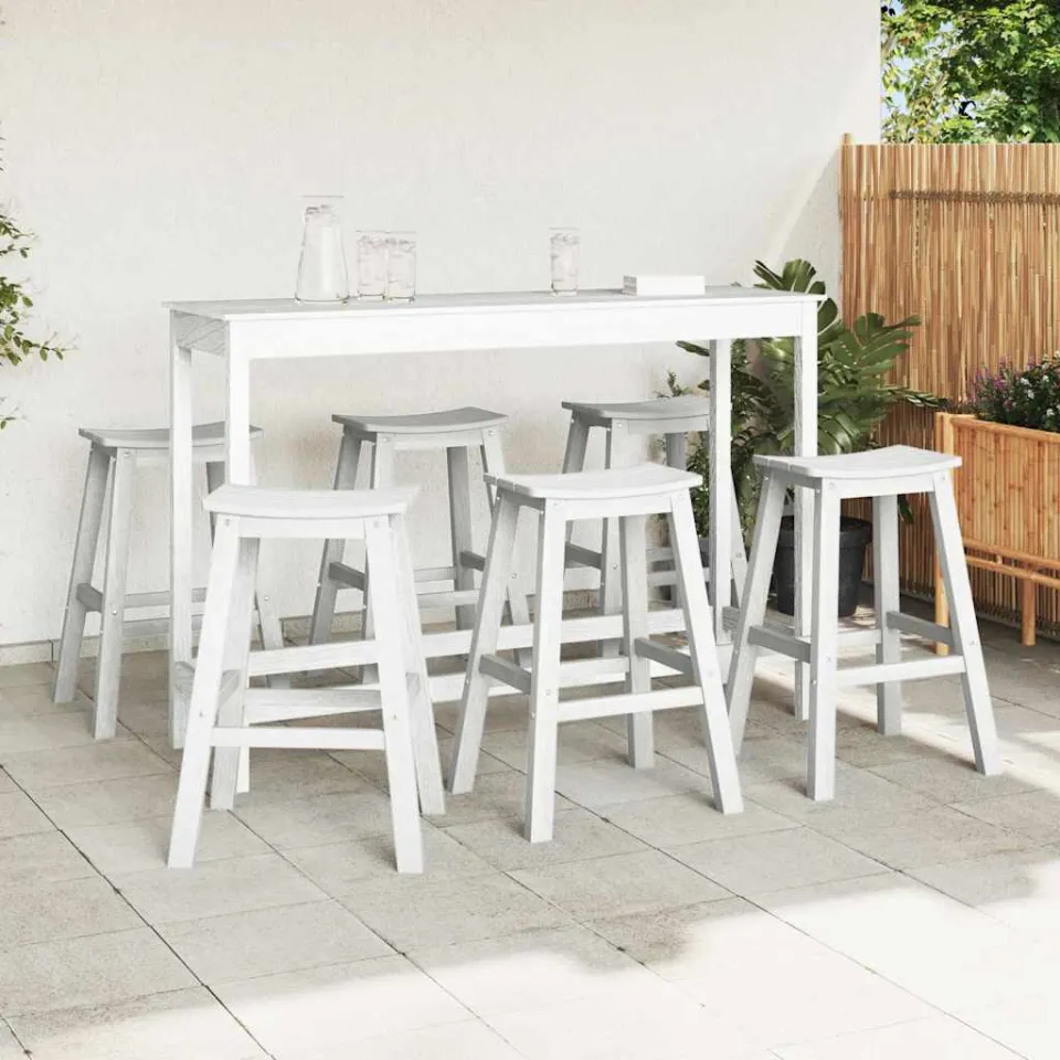 vidaXL Tuin Bar Set 6 st Wit HDPE, foto 2
