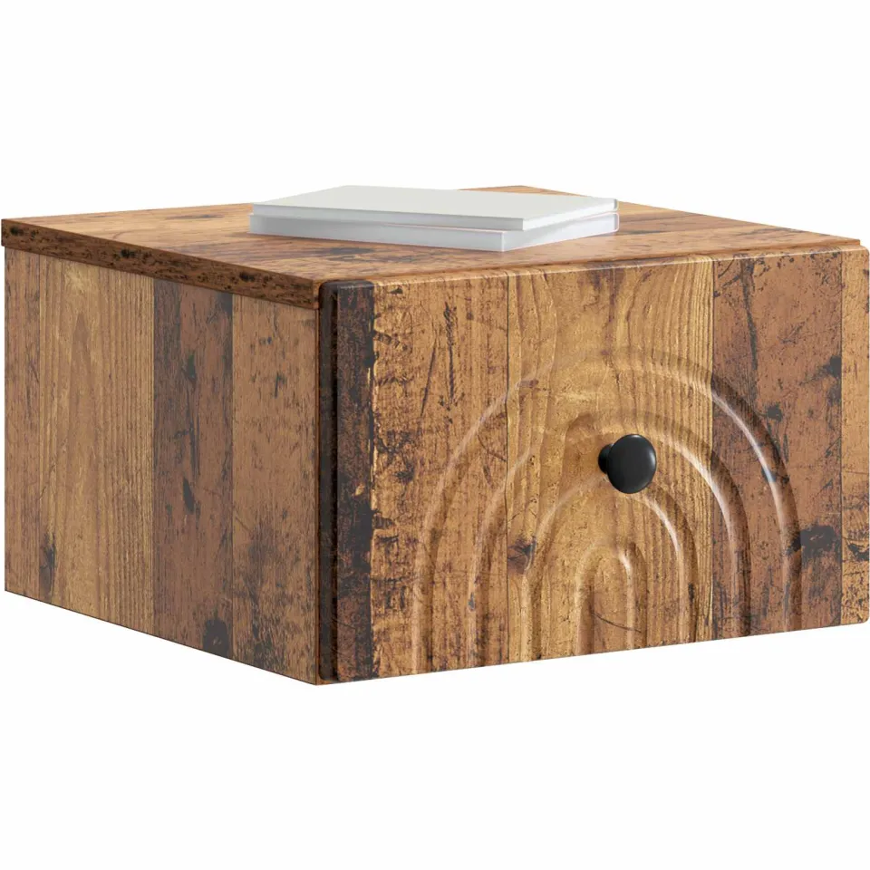 vidaXL Wandbeugel Bedkast 2 st Oud hout 33 x 34,5 x 20 cm Bewerkt hout Bruin