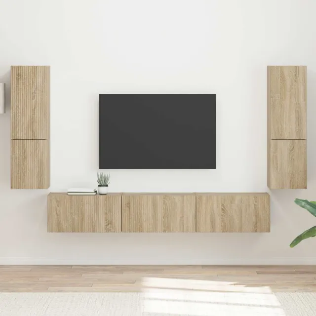vidaXL Tv-meubelset 4 st Sonoma Eiken Bewerkt hout, foto 2