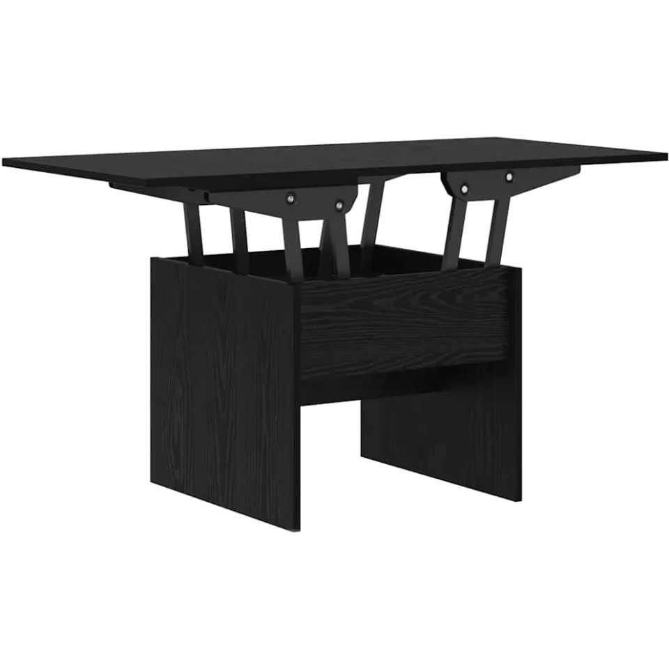 vidaXL Salontafel Zwart Eiken 55 x 54,5 x 45 cm Bewerkt hout, foto 3
