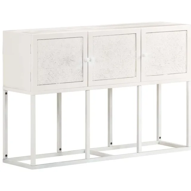 vidaXL Dressoir 115x30x76 cm massief mangohout Wit