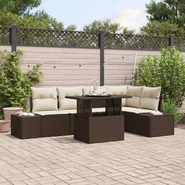 vidaXL Tuin Sofa Set 6 st Bruin poly rattan, foto 2
