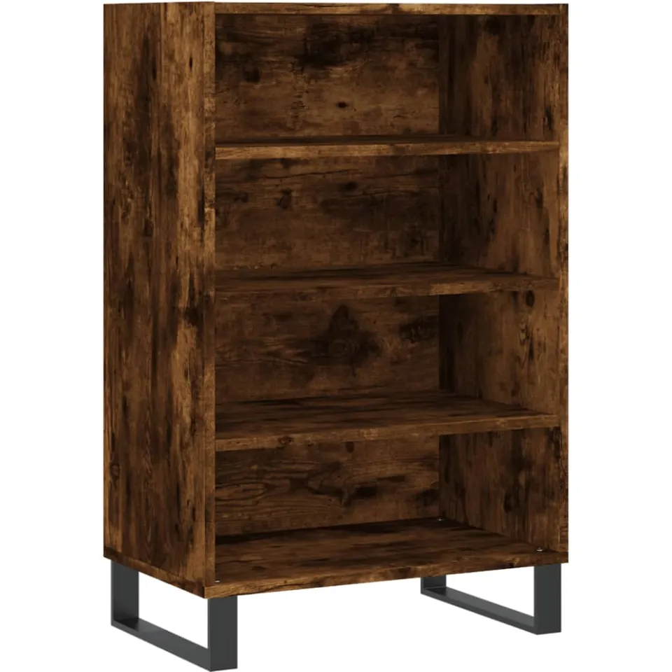 vidaXL Hoge kast 57x35x90 cm bewerkt hout gerookt eikenkleurig, foto 3