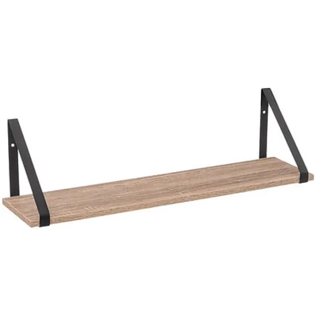 5Five® Five Wandplankje Aliaj - zwart/beige - metaal/hout - 58 x 16 x 15 cm