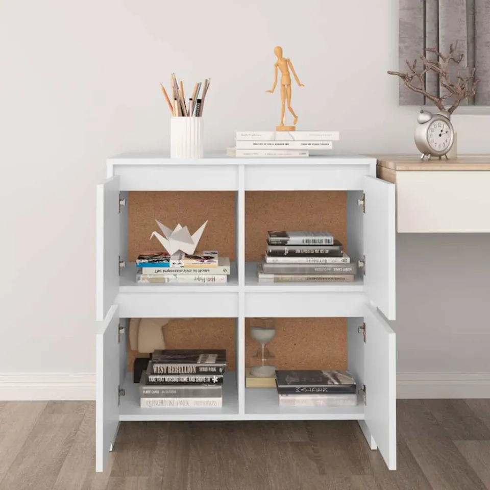 vidaXL Dressoir 70x41x75 cm bewerkt hout wit, foto 4