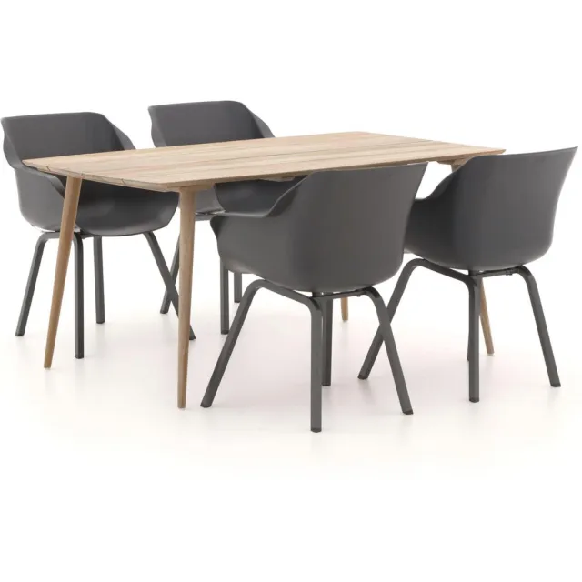 Hartman tuinmeubelen Hartman Sophie Element/ROUGH-K 160cm dining tuinset 5-delig bruin