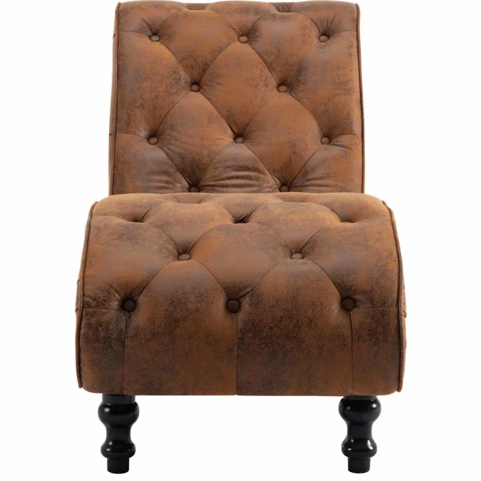 vidaXL Chaise longue kunstsuède bruin