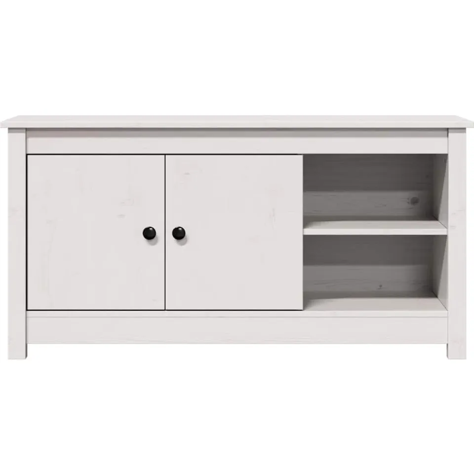 vidaXL Tv-meubel 103x36,5x52 cm massief grenenhout wit