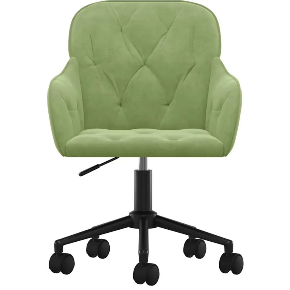 vidaXL Eetkamerstoelen draaibaar 2 st fluweel lichtgroen groen, foto 4