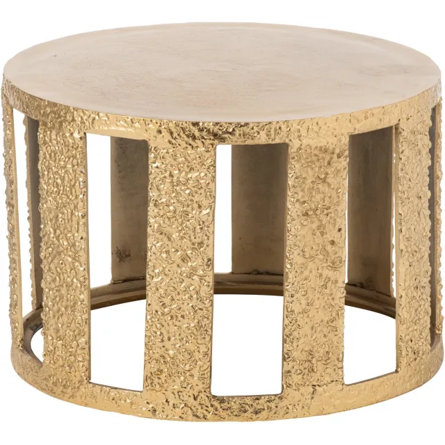 J-Line Gestreepte salontafel - aluminium - goud