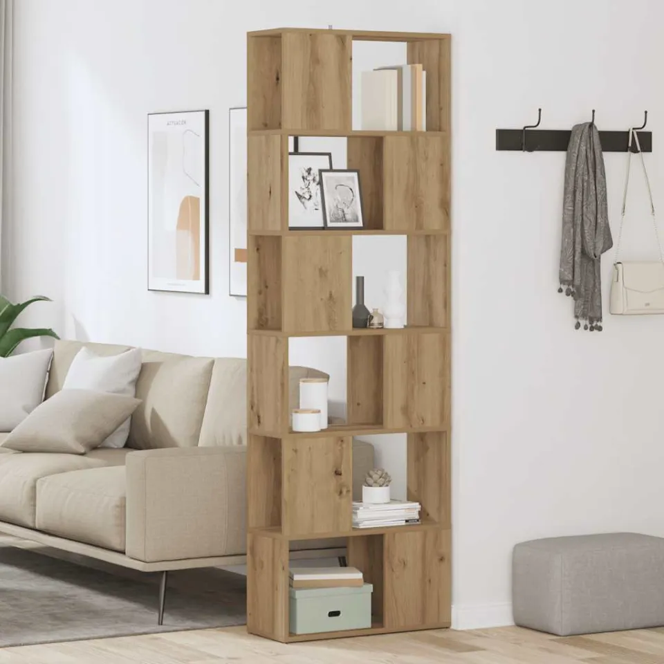 vidaXL Boekenkast/kamerscherm 60x24x186 cm artisanaal eikenkleur, foto 2