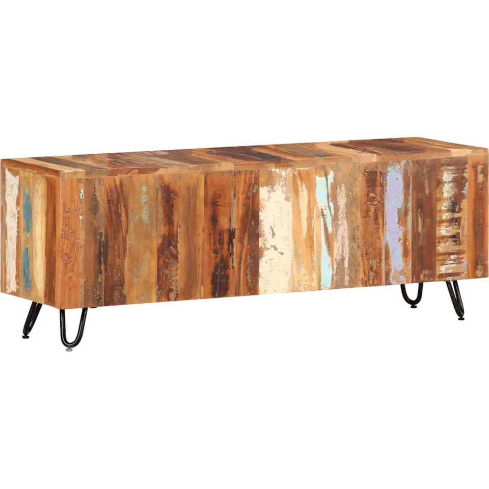 vidaXL Tv-meubel 110x30x40 cm massief gerecycled hout meerkleurig, foto 3